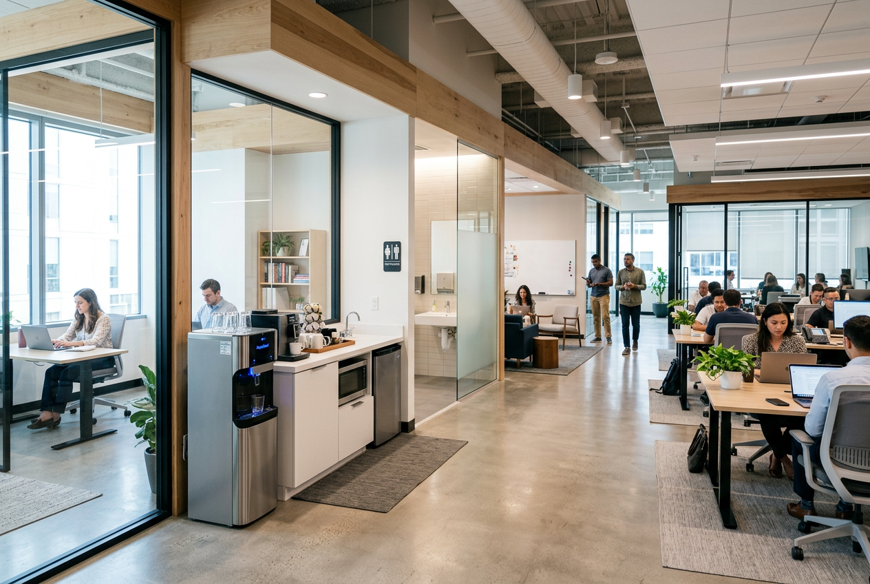 Espacio de oficina moderna tipo coworking